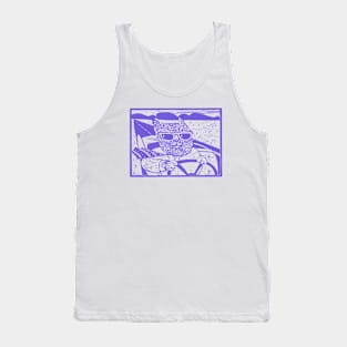 Cool cat, cruising in purple Tank Top